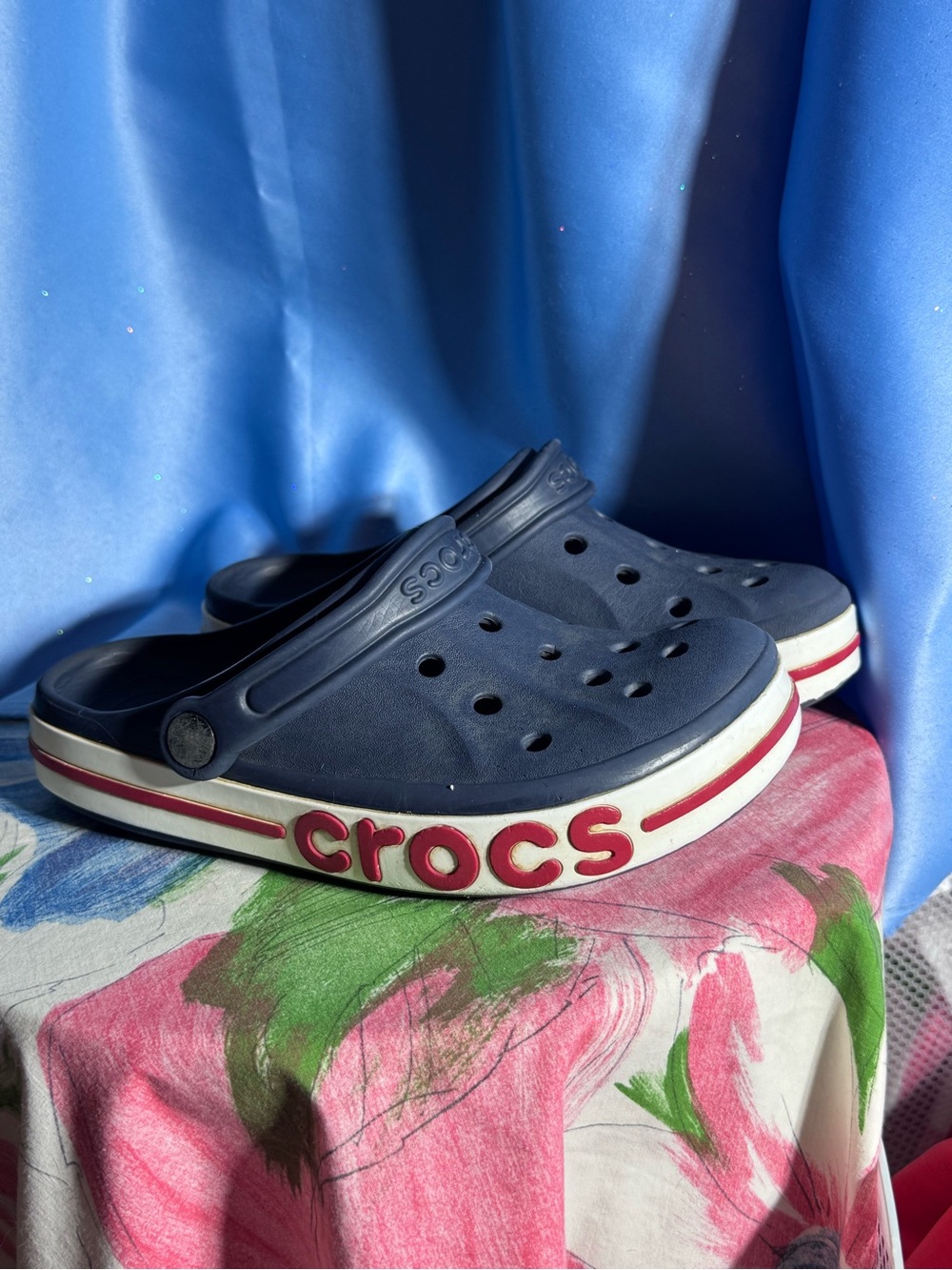 CROCS Kids Navy Clog with Red Trim
